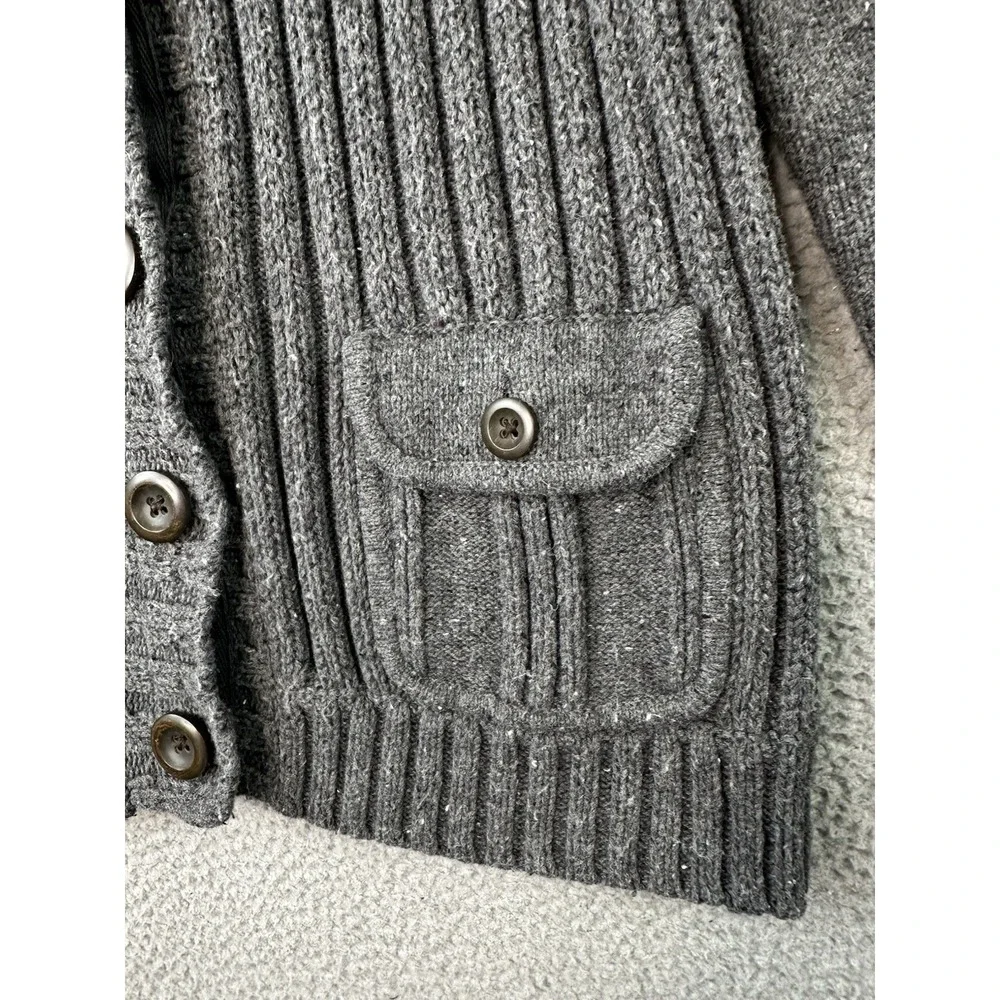 Eddie Bauer Cardigan Sweater Women XL Angora Blend Ribbed Shawl Collar Button Up